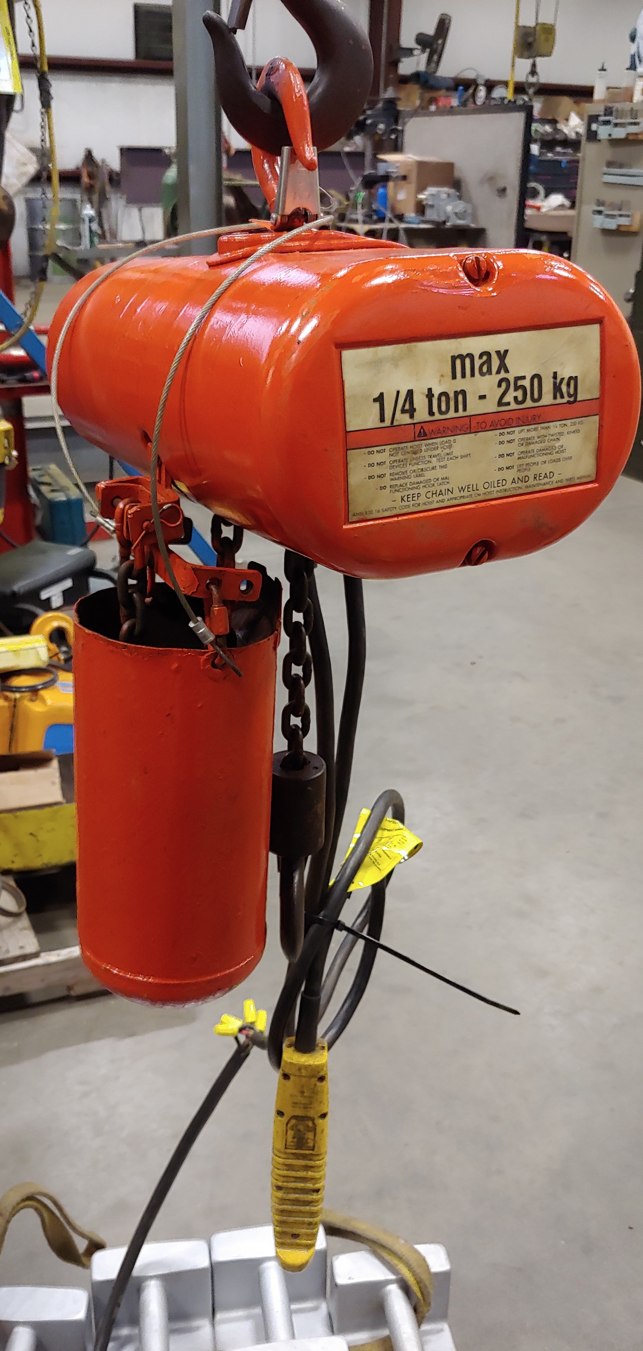 CM Industrial Lodestar Hoist, Model B ,USED CONDITION, 1/4 Ton Cap, 10 FT Lift, 230/460, 16FPM - 0